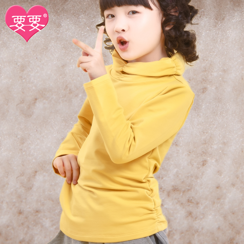 Children's clothing female child basic shirt plus velvet thickening 2013 spring child long-sleeve T-shirt 100% cotton
