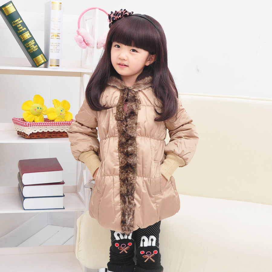 Children's clothing female child down outerwear 2012 thickening wadded jacket cotton-padded jacket child clothing hooded