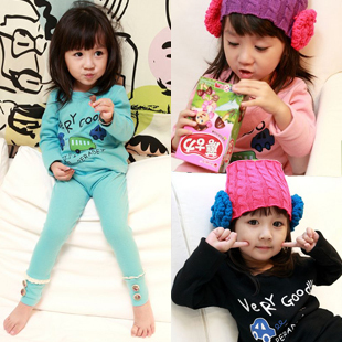 Children's clothing female child male child autumn 2012 child long-sleeve basic shirt lounge set
