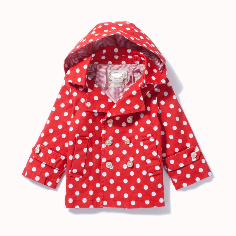 Children's clothing female child outerwear spring and autumn 2012 child baby 100% cotton trench double breasted hooded