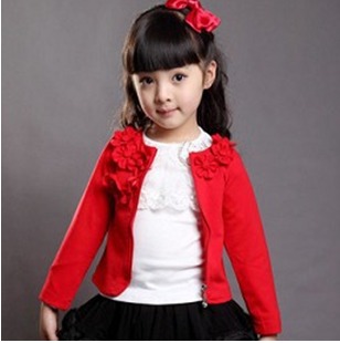 Children's clothing female child pure cotton-padded coat autumn female child fashion flower gentlewomen zipper cardigan