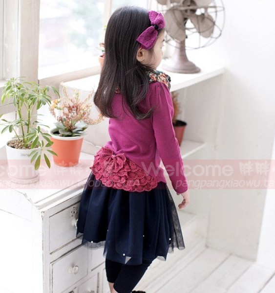 Children's clothing female child spring 2013 dovetail bow cardigan