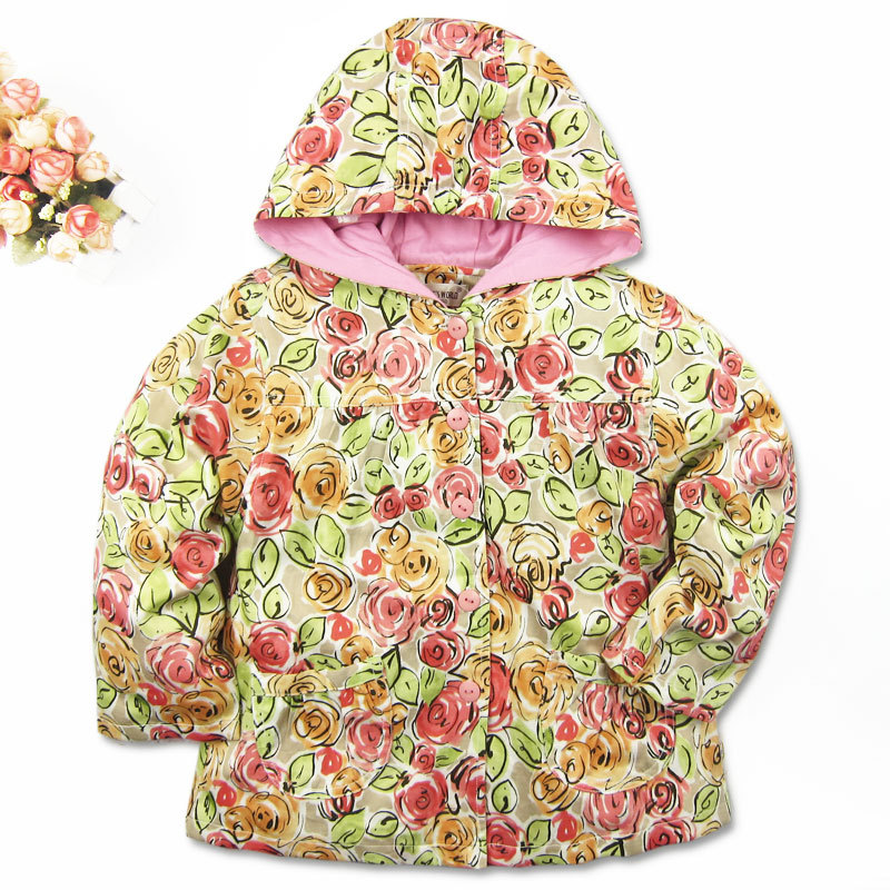 Children's clothing female child spring 2013 outerwear child with a hood trench