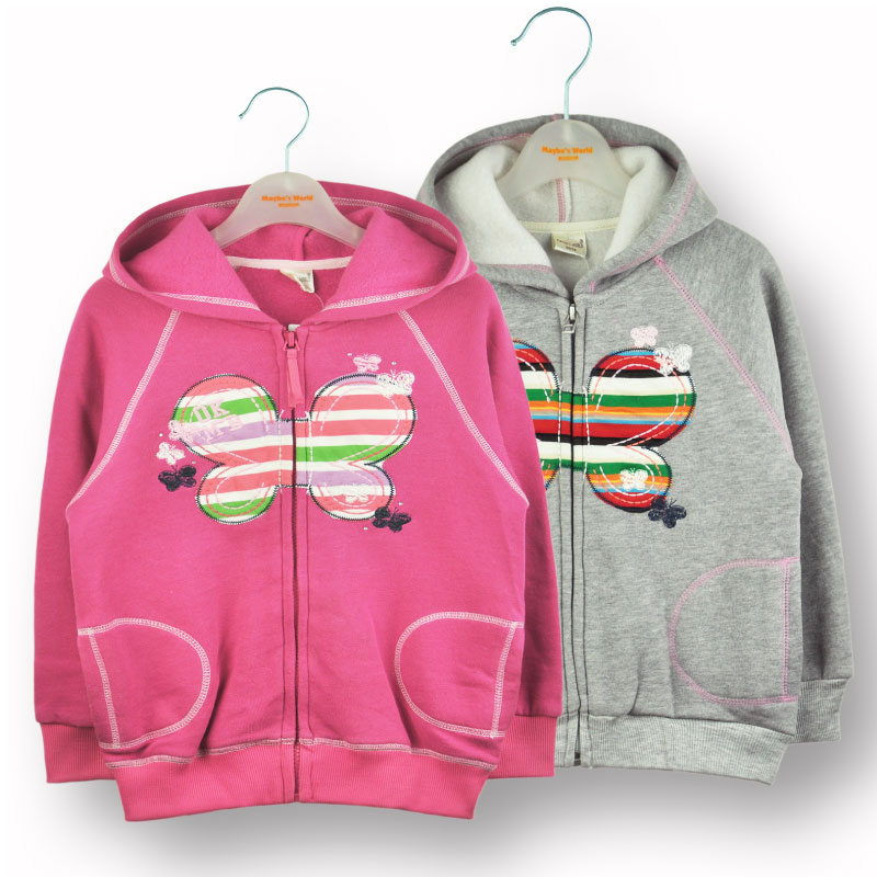 Children's clothing female child spring 2013 plus velvet sweatshirt cardigan child knitted outerwear