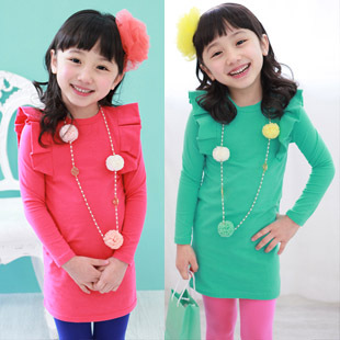 Children's clothing female child spring 2013 sleeve length thin sweatshirt one-piece dress FREE SHIPPING