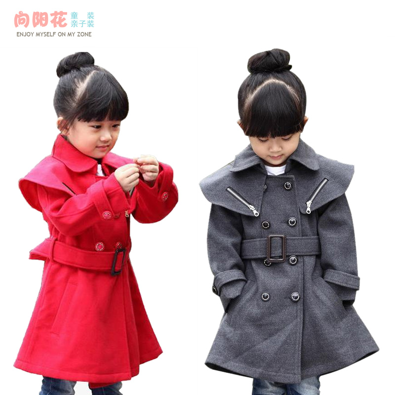 Children's clothing female child spring and autumn 2012 child thickening berber fleece trench female child outerwear overcoat