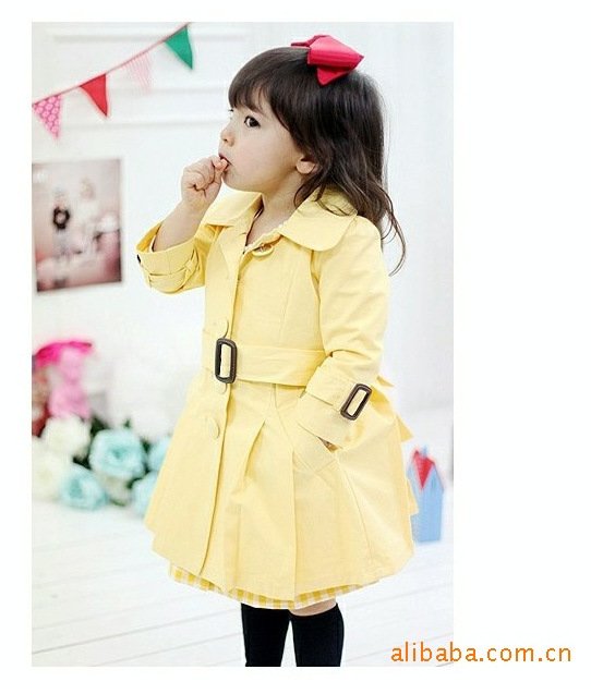 Children's clothing female child spring and autumn 2012 single breasted child trench female child outerwear overcoat