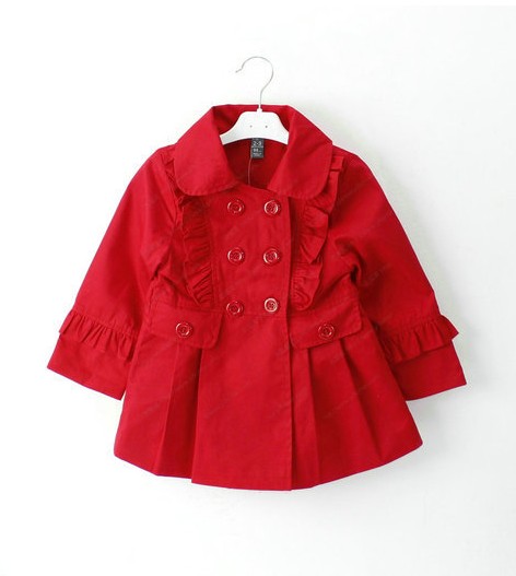 Children's clothing female child spring and autumn 2013 child double breasted trench female child outerwear overcoat