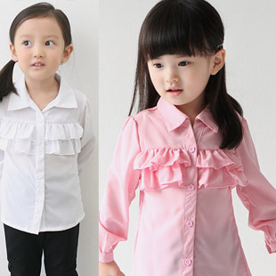 Children's clothing female child spring double layer 2013 laciness shirt outerwear 0206t03