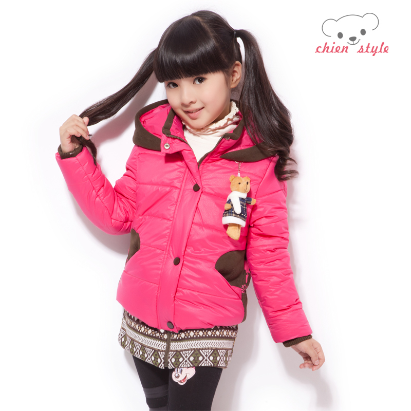 Children's clothing female child thickening wadded jacket long design cotton-padded jacket faux two piece outerwear 2012 winter