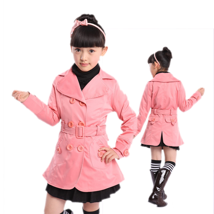 Children's clothing female child trench 2013 child princess outerwear medium-large female child trench spring