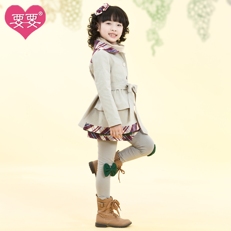 Children's clothing female child trench outerwear 2012 child outerwear spring and autumn casual cardigan