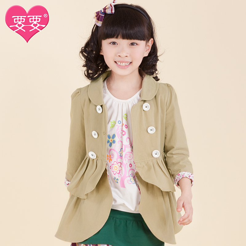 Children's clothing female child trench outerwear autumn and winter child thickening wadded jacket overcoat child cardigan