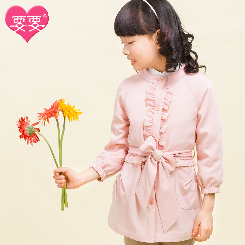 Children's clothing female child trench spring 2013 princess outerwear child large female child