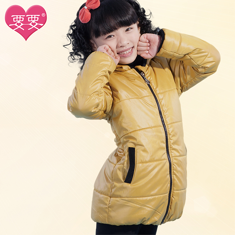 Children's clothing female child wadded jacket 2013 child cotton-padded jacket child cotton-padded jacket casual design long