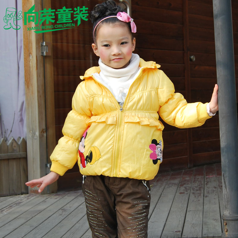 Children's clothing female child wadded jacket trench outerwear MICKEY small female child wadded jacket outerwear design short