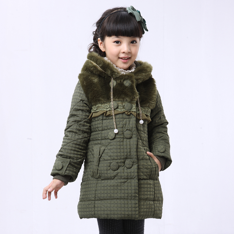Children's clothing female child wadded jacket winter trench outerwear 2013 cotton-padded jacket child cotton-padded jacket