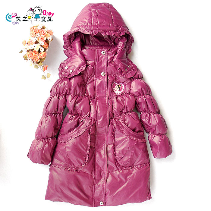 Children's clothing female child winter 2012 long design child down coat outerwear overcoat baby gowns, bz-ab7 c