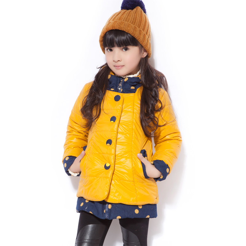 Children's clothing female child winter 2012 wadded jacket outerwear child cotton-padded jacket child faux two piece