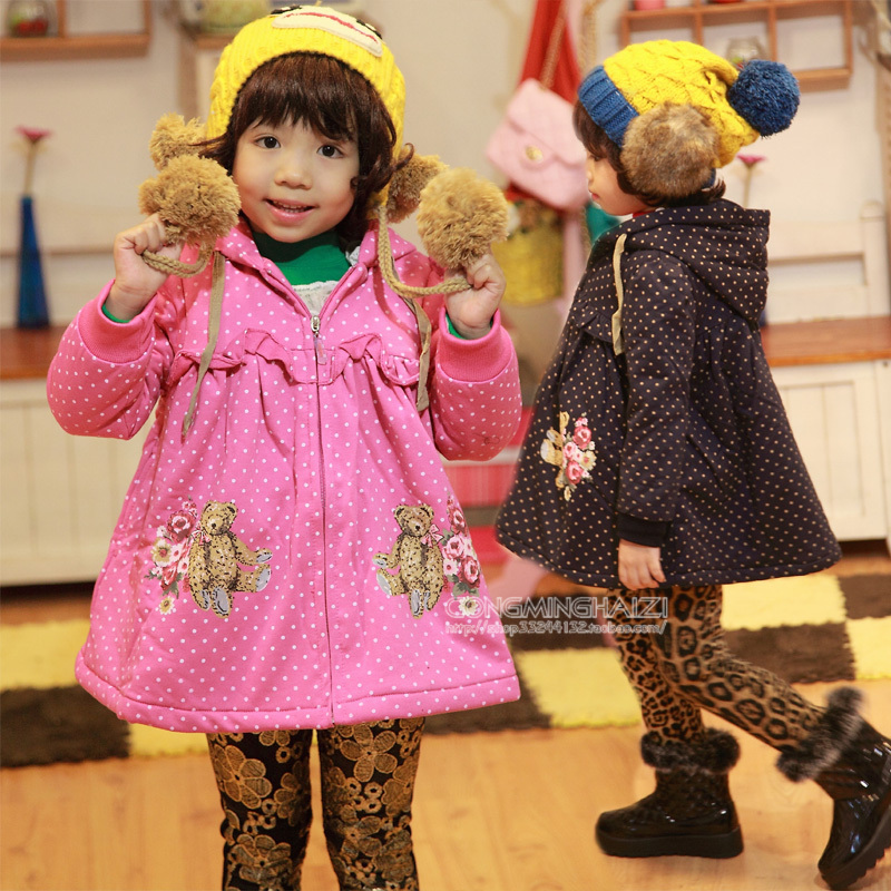 Children's clothing female child winter 2013 child cotton-padded jacket doll wadded jacket baby cotton-padded jacket 2532