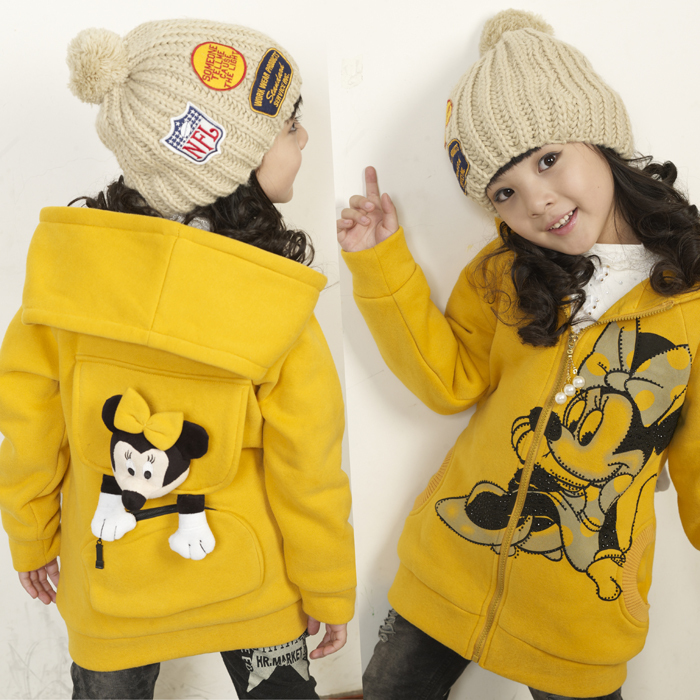 Children's clothing female child winter 2013 spring positive and negative two ways large sweatshirt 11d1105