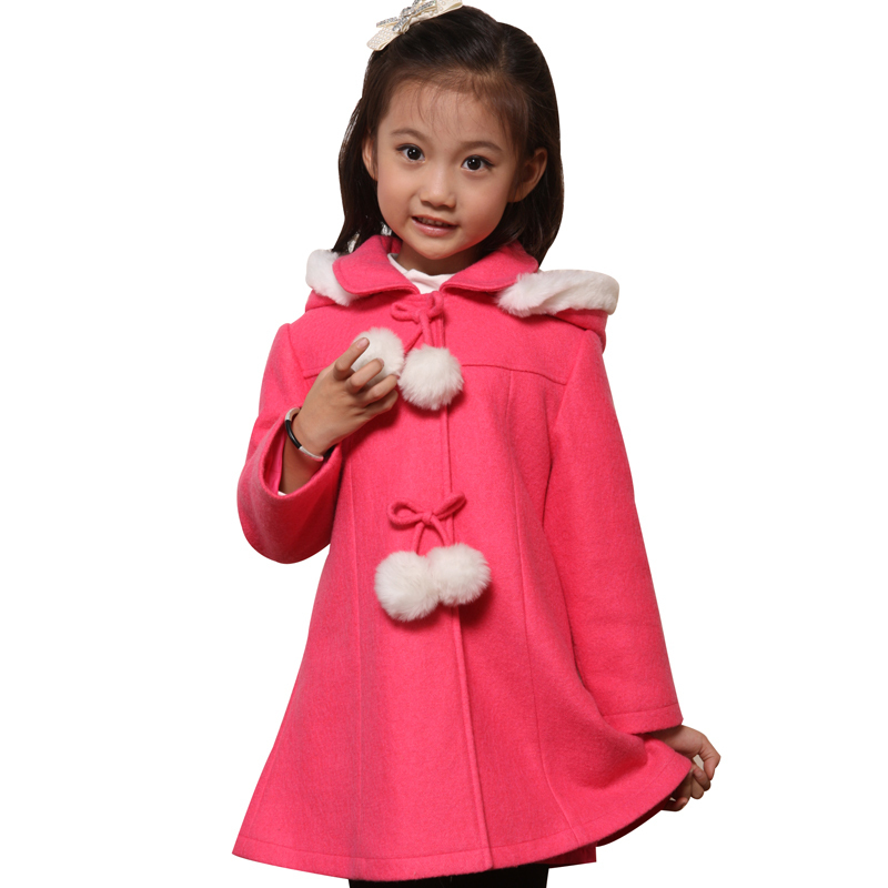 Children's clothing female child woolen overcoat autumn and winter cotton-padded child trench spring and autumn outerwear baby