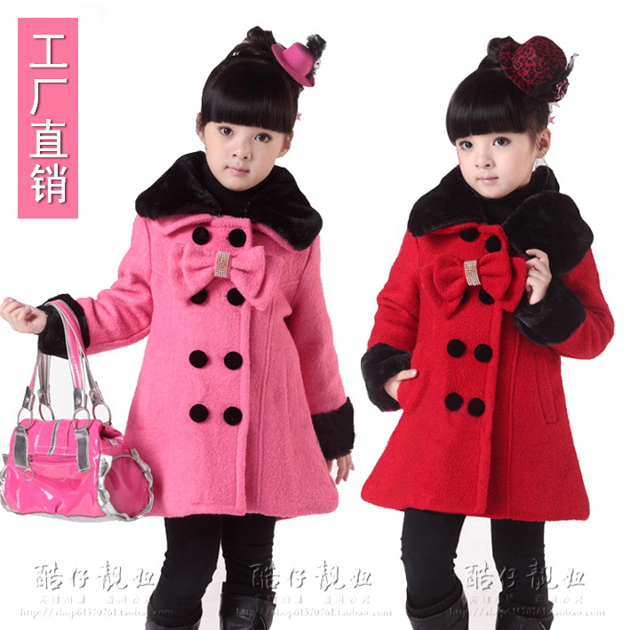 Children's clothing female winter child 2012 boy big boy child trench wool coat outerwear nd
