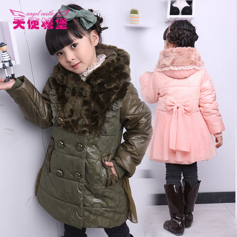 Children's clothing female winter child 2012 wadded jacket medium-large sports casual child outerwear
