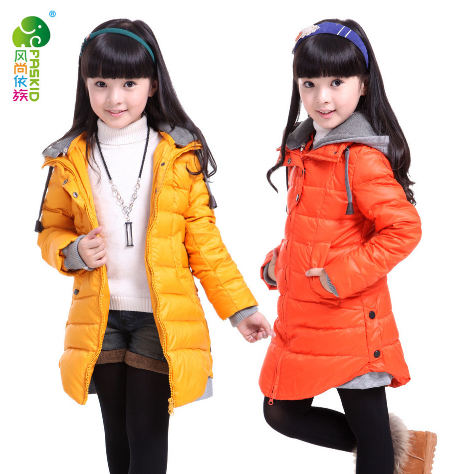 Children's clothing female winter child medium-long down coat outerwear thermal