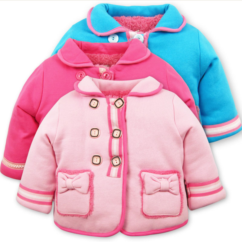 children's clothing girl child autumn winter  berber fleece wadded jacket outerwear child thickening cotton-padded