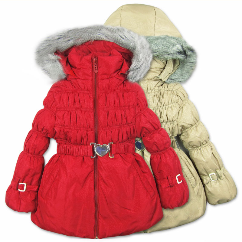 children's clothing girl child autumn winter  plus velvet thickening wadded jacket outerwear child cotton-padded jacket