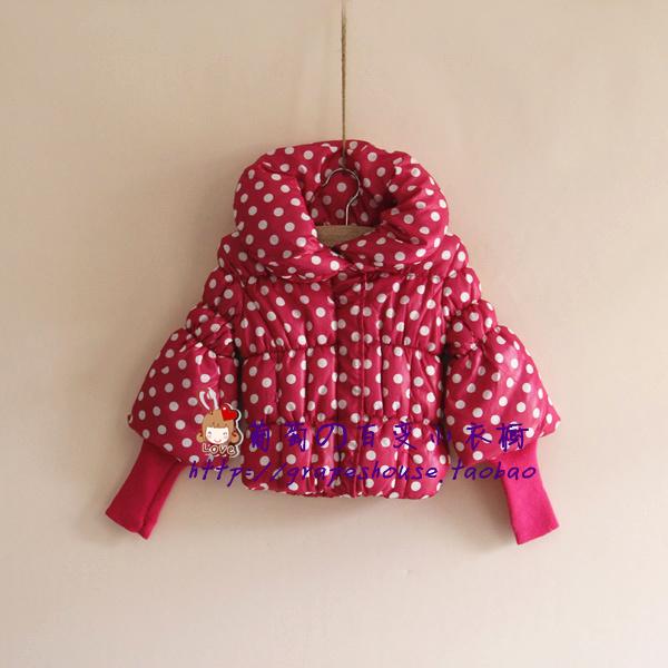 Children's clothing girl winter cotton-padded jacket girl winter clothes baby wadded jacket rose