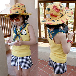 Children's clothing girls child summer 2013 boys child baby 100% cotton tank