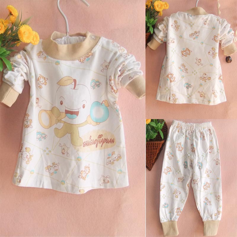Children's clothing infant male female child 100% cotton underwear long johns long johns set spring and autumn baby lounge