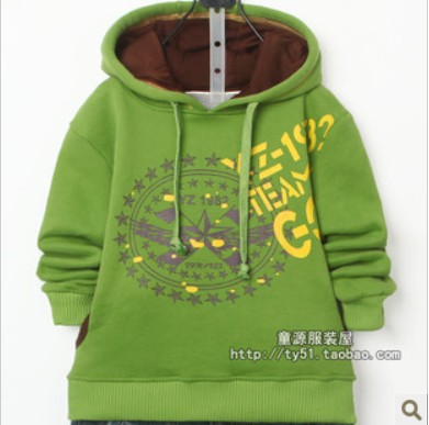 Children's clothing male child 2012 autumn and winter long-sleeve pullover with a hood sweatshirt outerwear 8302 green