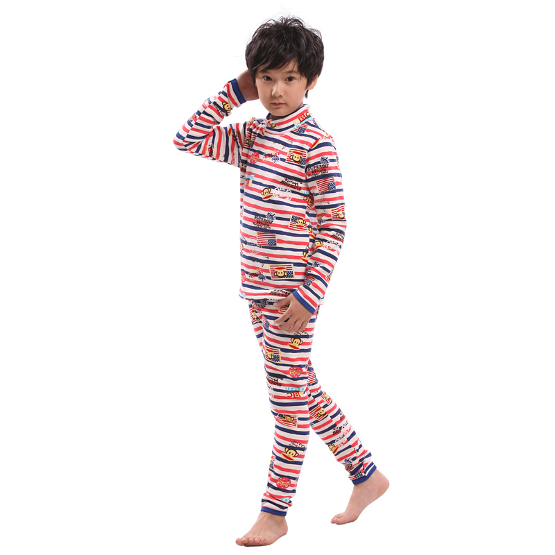 Children's clothing male child female child 2012 autumn and winter child thermal underwear plus velvet thickening child thermal