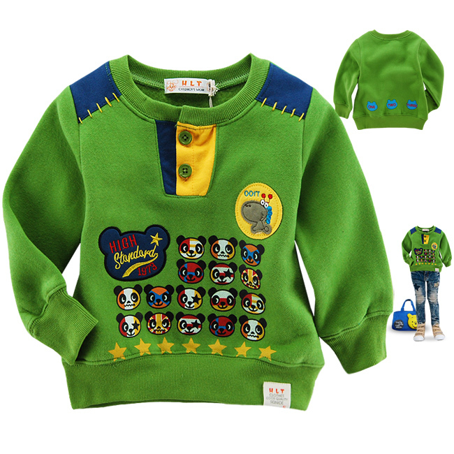 Children's clothing male child sweatshirt rabbit children's clothing thick plus velvet sweatshirt thick outerwear 195