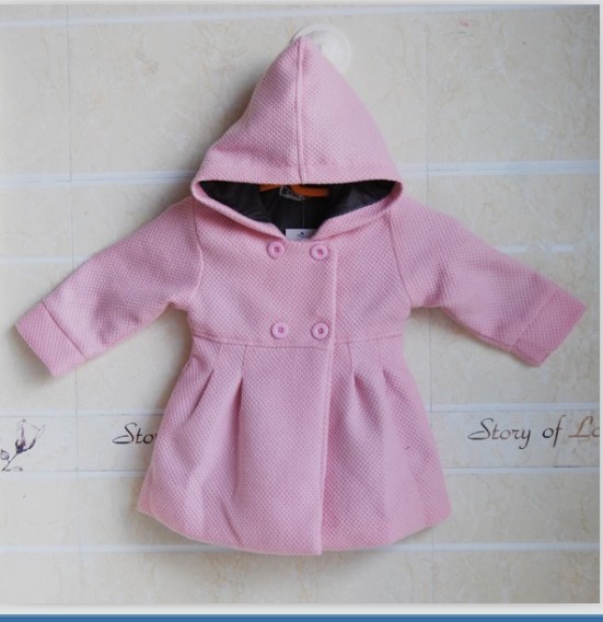 Children's clothing New Year Chicco trench female outerwear with a hood woolen overcoat baby clothes autumn and winter
