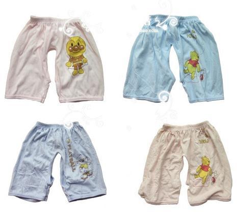 Children's clothing open file shorts solid color open-crotch pants candy color