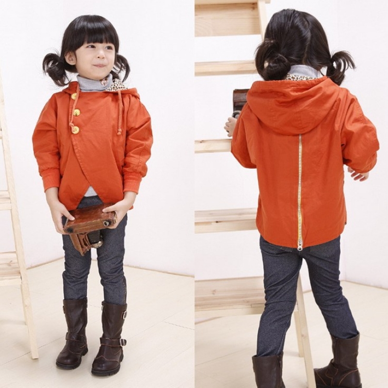 Children's clothing outerwear female child trench plus cotton batwing shirt trench outerwear child cape top