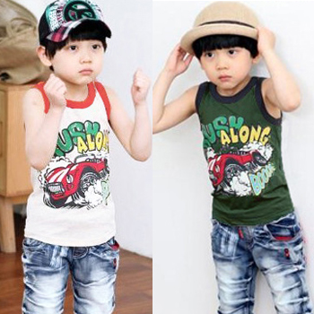 Children's clothing spaghetti strap top child a15194 pure cotton vest