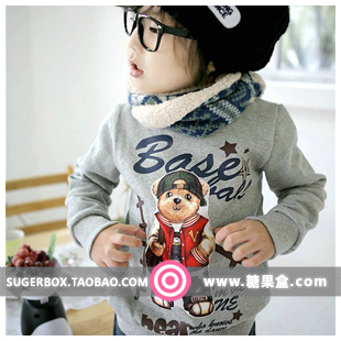 Children's clothing spring 2013 child sweatshirt male female child baby long-sleeve T-shirt bear pullover outerwear
