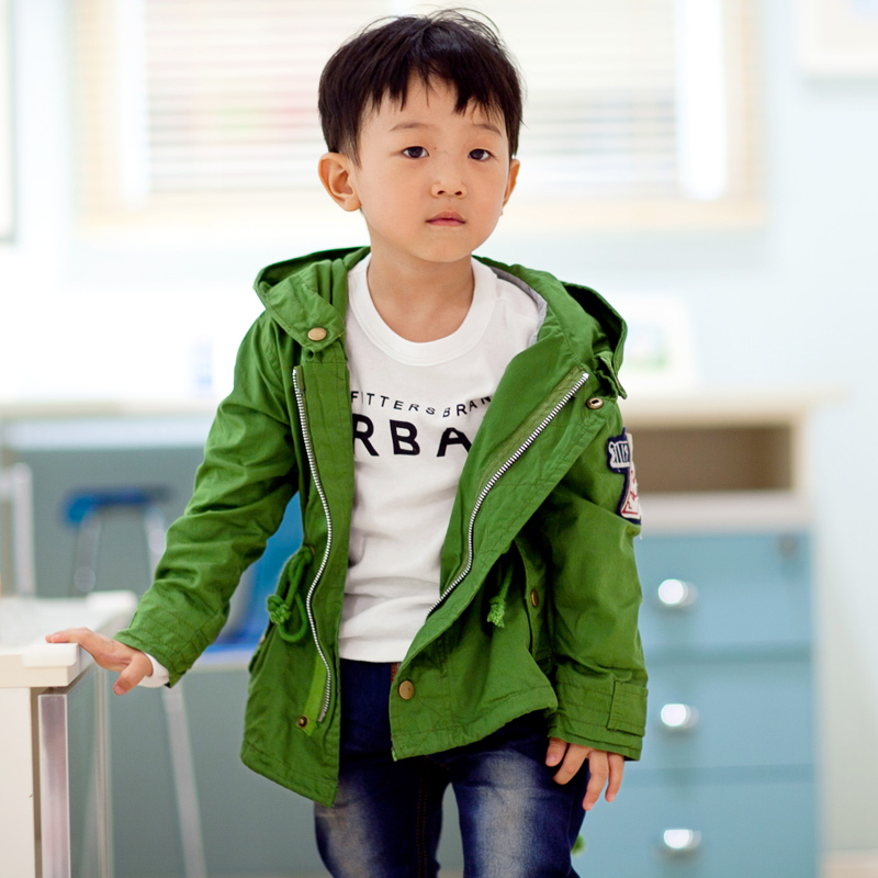 Children's clothing spring 2013 female child trench outerwear casual cotton 100% male child overcoat child trench