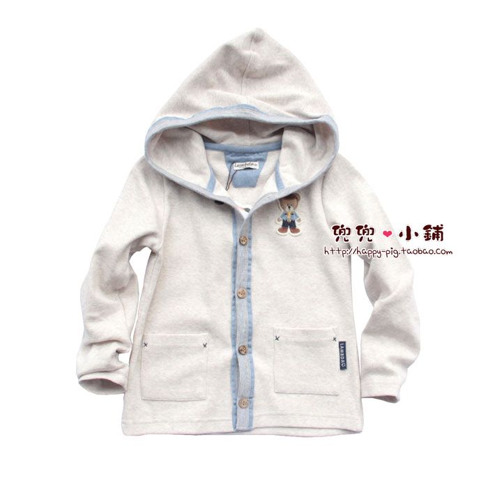 Children's clothing spring male child female child 100% cotton with a hood sweatshirt cardigan baby hat shirt