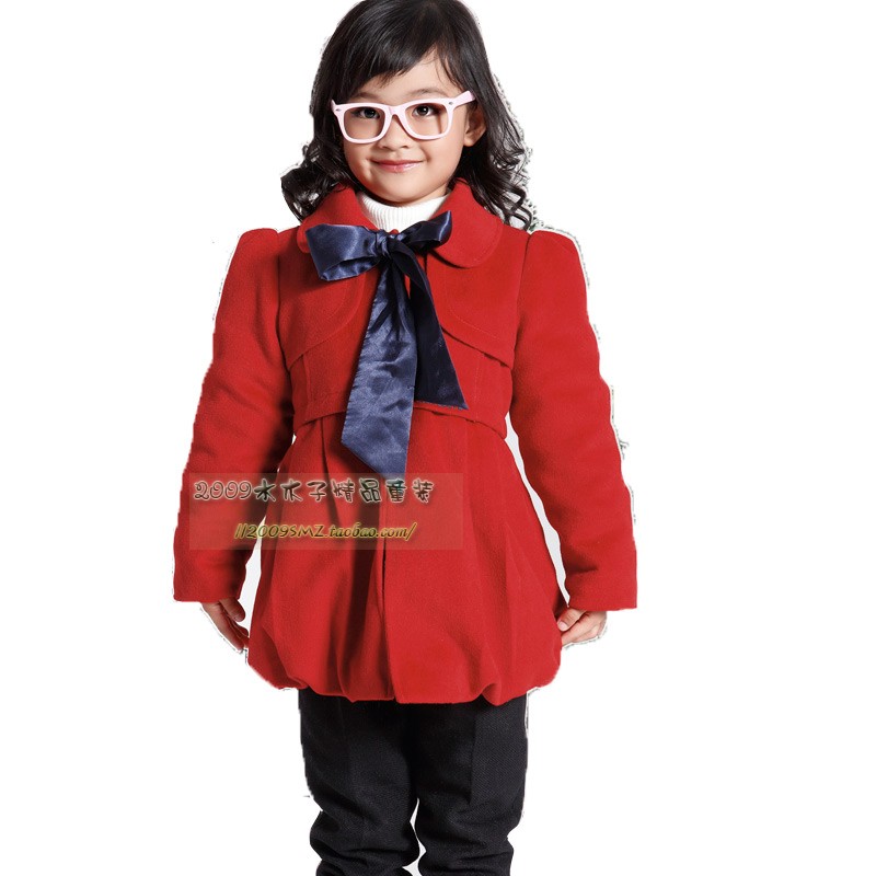 Children's clothing spring overcoat female child clip cotton-padded coat lapel child trench
