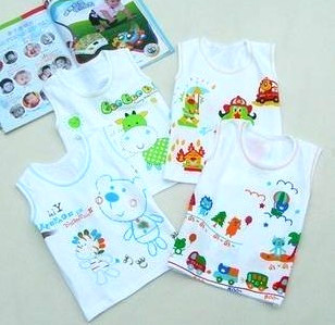 Children's clothing summer male child girls clothing 100% cotton sleeveless vest baby doodle t-shirt child vest