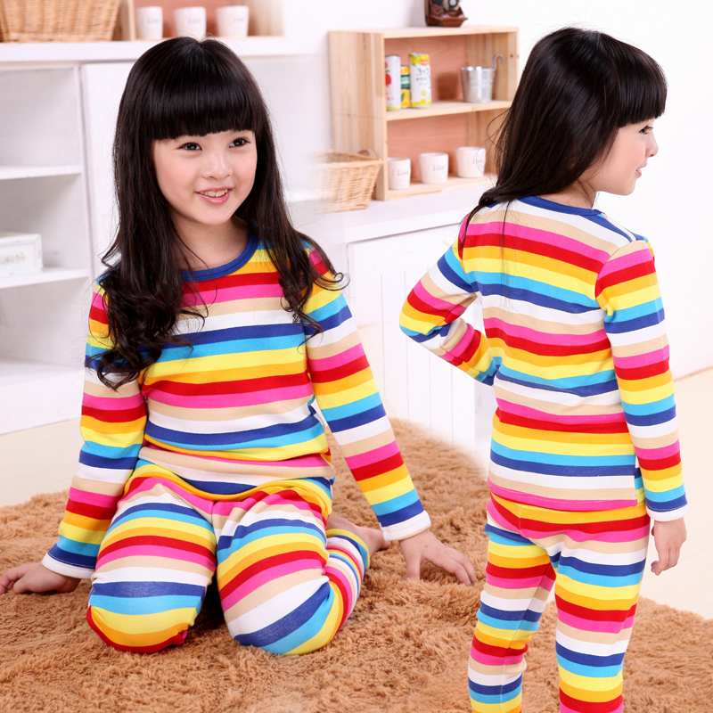 Children's clothing underwear 100% cotton set female child 2012 autumn and winter children's clothing underwear cashmere thermal