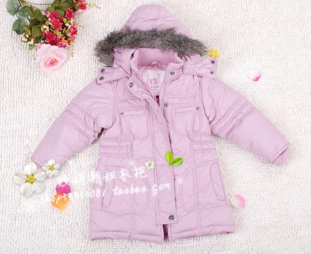 Children's clothing wadded jacket next female child long design with a hood wadded jacket outerwear extra-thick thermal