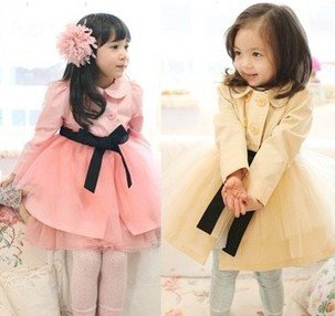 Children's clothing wholesale long-sleeved dust coat the little girl coat