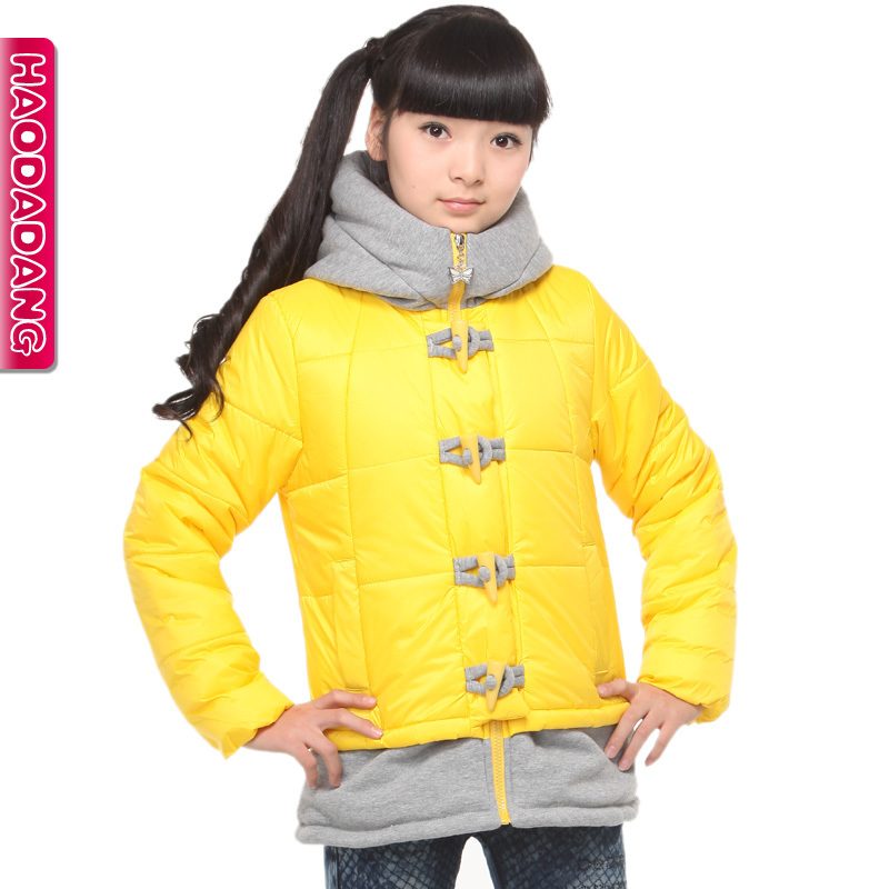 Children's clothing winter 2012 female child wadded jacket outerwear long design child cotton-padded jacket
